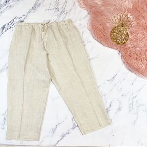 Beige Linen Pants 3X